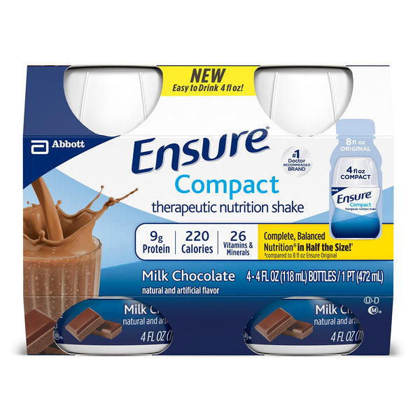 Ensure® Compact Therapeutic Nutrition Shake Chocolate Oral Supplement, 4 oz. Bottle - Adroit Medical Equipment