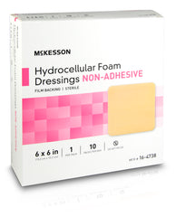 McKesson Adhesive without Border Foam Dressing, 6 x 6 Inch