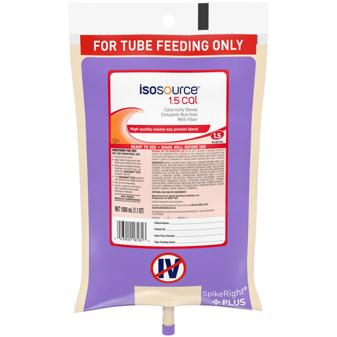 Isosource® 1.5 Cal Ready to Hang Tube Feeding Formula, 33.8 oz. Bag