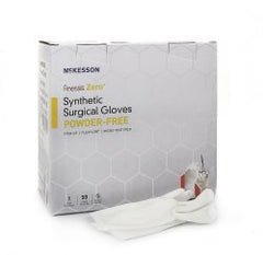 McKesson Finessis Zero® Flexylon® Synthetic Standard Cuff Length Surgical Glove, Size 9, White