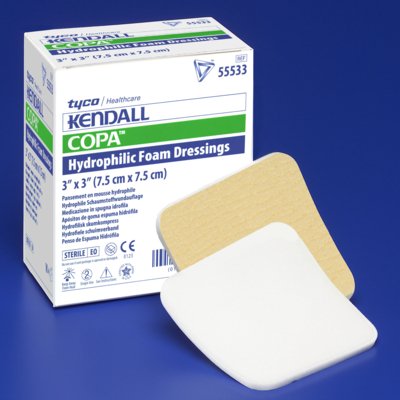 Kendall™ Foam Plus Adhesive without Border Foam Dressing, 6 x 6 Inch