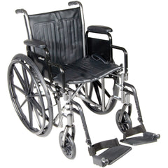 McKesson Standard Wheelchair with Padded, Removable Arm, Composite Mag Wheel, 18 in. Seat, Swing Away Footrest