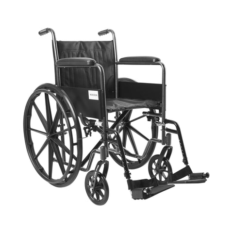 McKesson Standard Wheelchair with Padded Arm, Composite Mag Wheel, 18 in. Seat, Swing Away Footrest