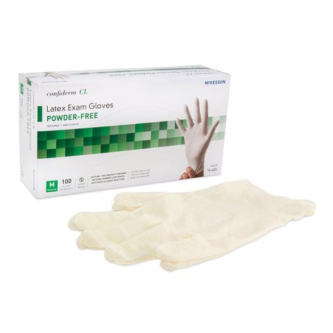 McKesson Confiderm® CL Latex Gloves, Medium, Ivory