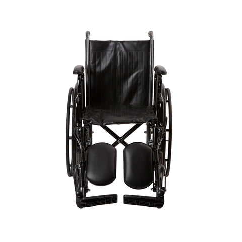 McKesson Standard Wheelchair with Padded, Removable Arm, Composite Mag Wheel, 16 in. Seat, Swing Away Elevating Footrest