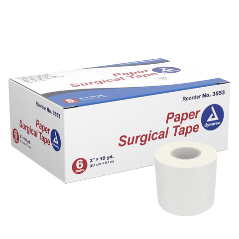 dynarex® Paper Surgical Tape, 2 Inch x 10 Yard, White