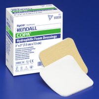 Kendall™ Foam Plus Adhesive without Border Foam Dressing, 3 x 3 Inch