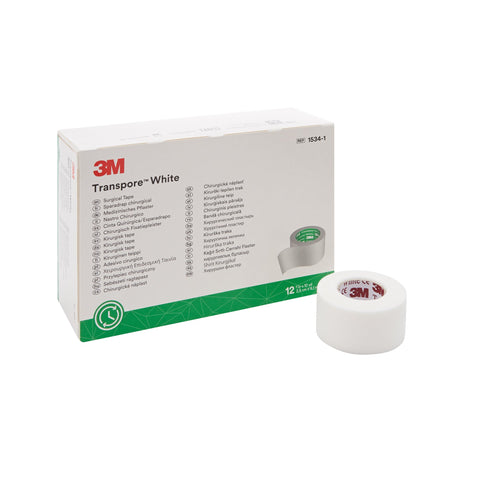 3M™ Transpore™ White Medical Tape, 1 Inch x 10 Yard
