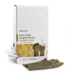 McKesson Perry® Latex Standard Cuff Length Surgical Glove, Size 7½, Brown