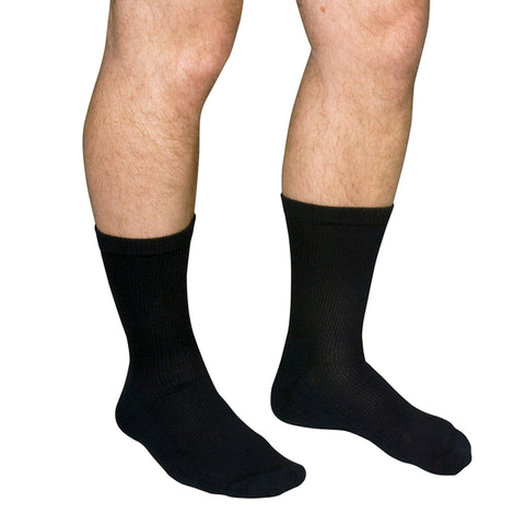 QCS Diabetic Compression Crew Socks, X Large, White