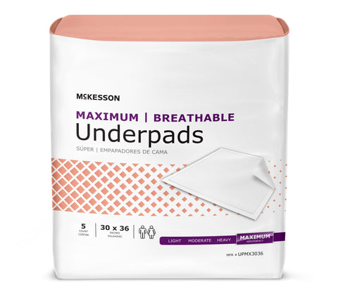 McKesson Ultimate Maximum Absorbency Underpad, 30 x 36 Inch