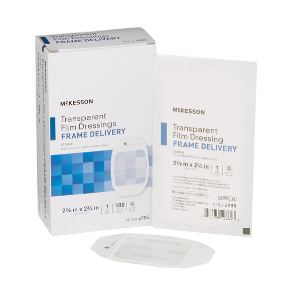 McKesson Octagonal Sterile Dressing with Frame Style Delivery, 2 3/8 x 2 3/4 Inch, Transparent