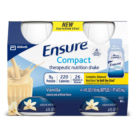 Ensure® Compact Therapeutic Nutrition Shake Vanilla Oral Supplement, 4 oz. Bottle - Adroit Medical Equipment