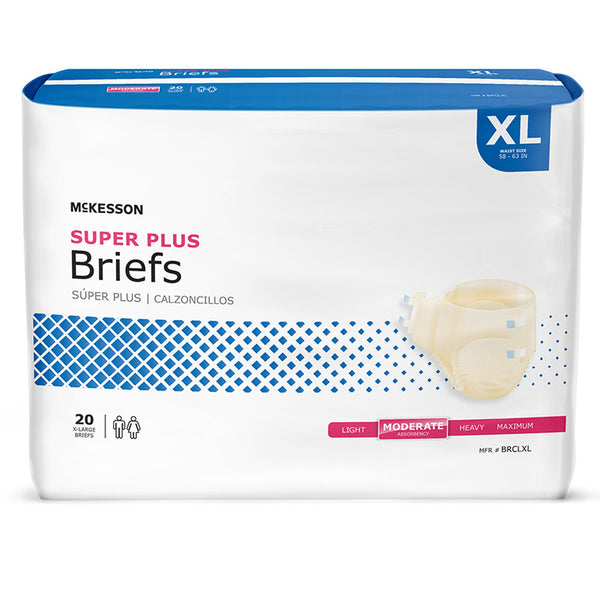 McKesson Super Plus Moderate Absorbency Incontinence Brief, X Large