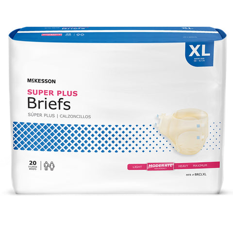 McKesson Super Plus Moderate Absorbency Incontinence Brief, X Large