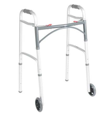 McKesson Junior Aluminum Folding Walker with Wheels