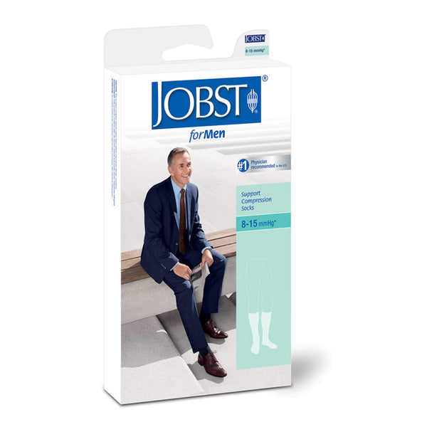 Jobst® for Men Compression Knee High Socks, Small, White