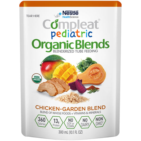 Compleat® Pediatric Organic Blends Chicken Garden Pediatric Oral Supplement / Tube Feeding Formula, 10.1 oz. Pouch