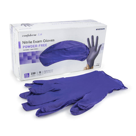 McKesson Confiderm® 3.0 Nitrile Gloves, Extra Large, Blue
