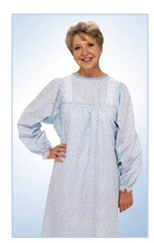TieBack™ Patient Exam Gown, Blue Marble Print