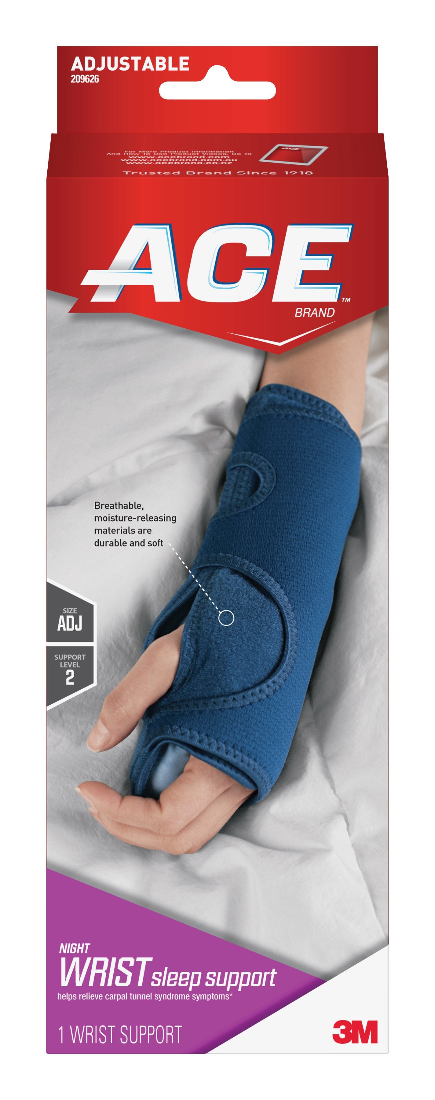 3M™ Ace™ Night Wrist Brace, One Size Fits Most – Adroit Medical