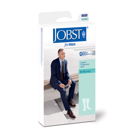Jobst® for Men Compression Knee High Socks, Medium, White
