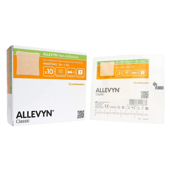 Allevyn Adhesive without Border Foam Dressing, 2 x 2 Inch