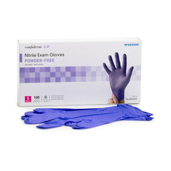 McKesson Confiderm® 3.0 Nitrile Standard Cuff Length Exam Glove, Small, Blue