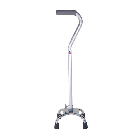 Carex® Offset Quad Cane with Small Base, Silver