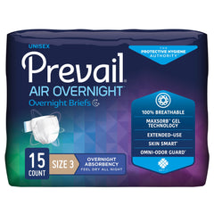 Prevail Air™ Overnight Incontinence Brief, Size 1