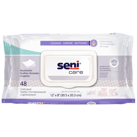 Seni® Care Rinse Free Bath Wipe, 48 per Package