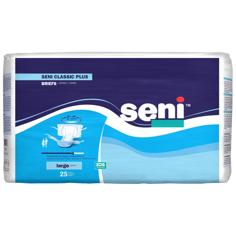 Seni® Classic Plus Moderate to Heavy Incontinence Brief, Large