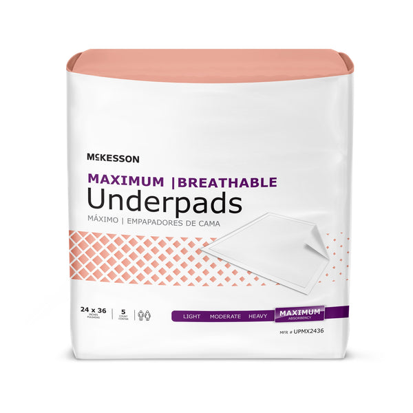 McKesson Ultimate Maximum Absorbency Underpad, 24 x 36 Inch