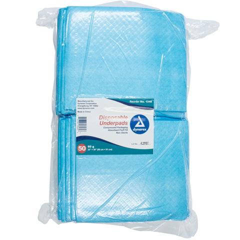 Dynarex® Absorbent Fluff Fill Underpad, 23 x 36 Inch