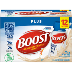 Boost Plus® Vanilla Oral Supplement, 8 oz. Bottle, 12 per Pack, 2 Packs per Case
