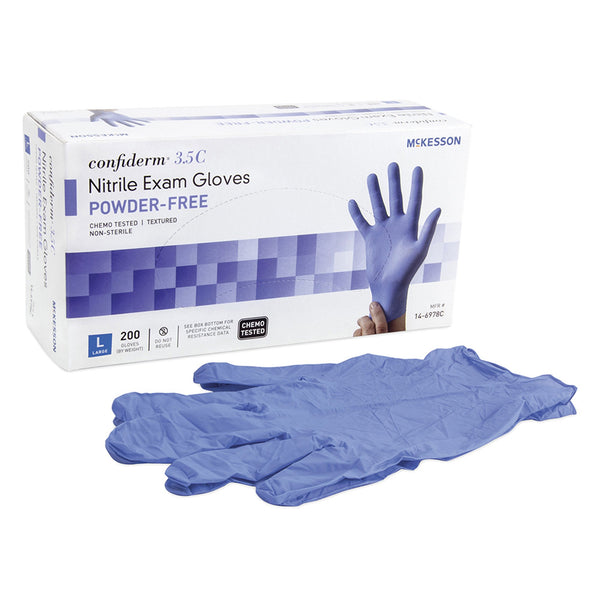 McKesson Confiderm® 3.5C Nitrile Gloves, Large, Blue