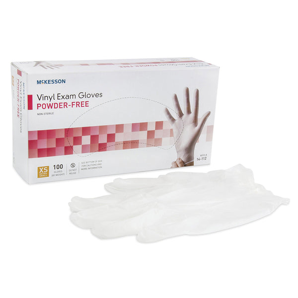 McKesson Vinyl Gloves, Extra Small, Clear