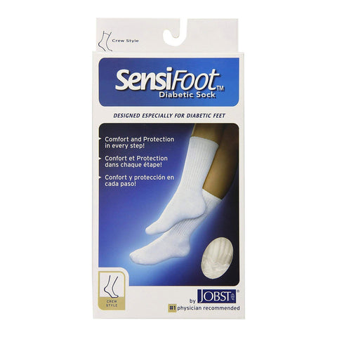 Sensifoot™ Diabetic Compression Crew Socks, Large, White