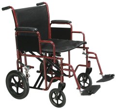 drive™ Bariatric Heavy Duty Transport Chair, 20 in. Seat, Steel, 450 lbs. Capacity