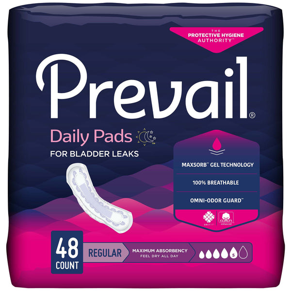 Prevail® Daily Pads Maximum Bladder Control Pad, 11 Inch Length