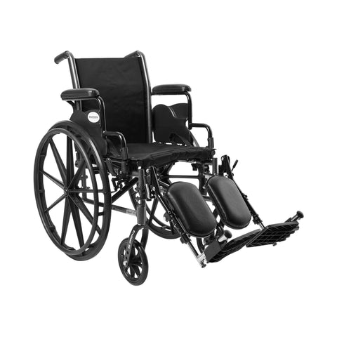 McKesson Lightweight Wheelchair with Flip Back, Padded, Removable Arm, Composite Mag Wheel, 16 in. Seat, Swing Away Elevating Footrest, 300 lbs