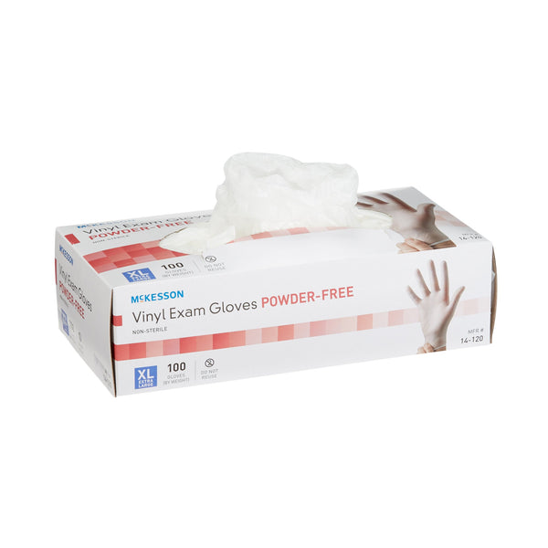 McKesson Vinyl Gloves, Extra Large, Clear