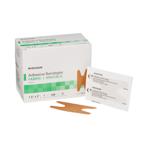 McKesson Knuckle Tan Adhesive Strip, 1½ x 3 Inch