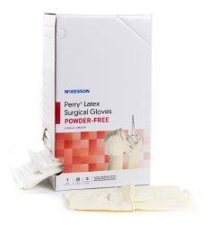 McKesson Perry® Performance Plus Latex Standard Cuff Length Surgical Glove, Size 6½, Cream